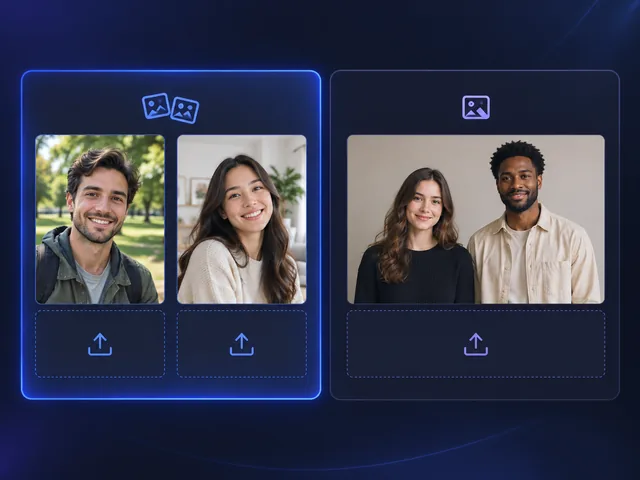 AI 擁抱影片的照片模式：兩張單人照或一張合照