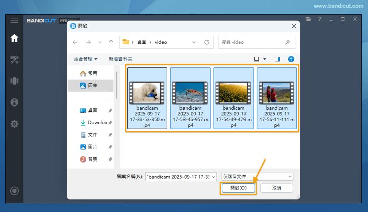 選取所有要編輯的檔案