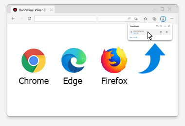 Chrome、Edge、Firefox 瀏覽器下載畫面
