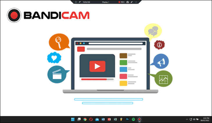 Bandicam PowerPoint 錄製中移動攝影機畫面