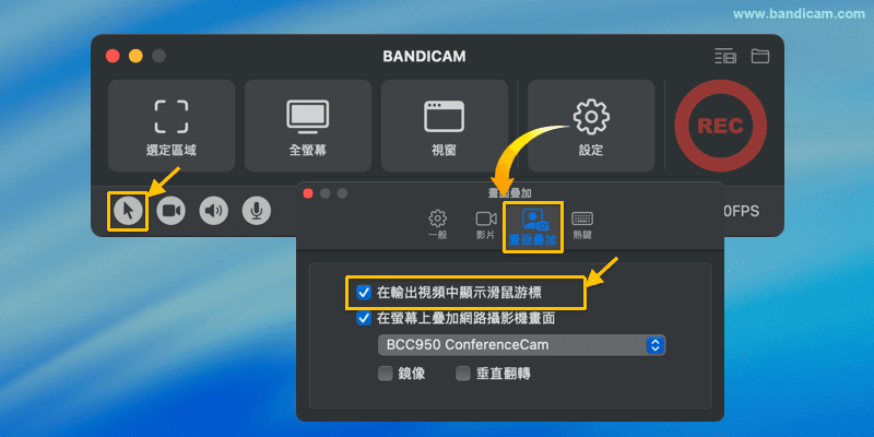 啟用滑鼠游標