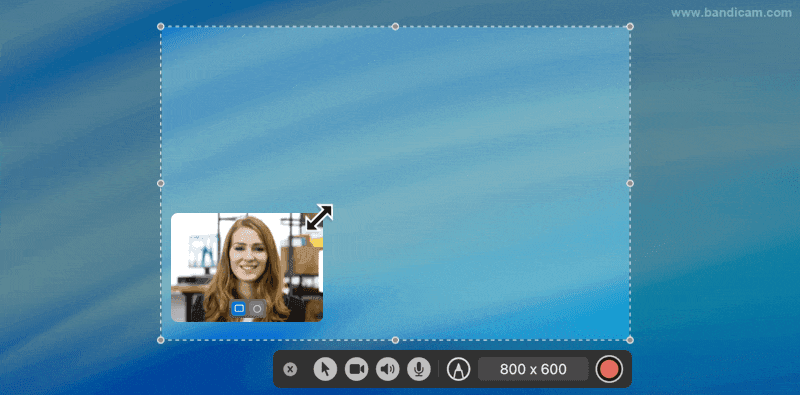 調整攝影機疊加大小