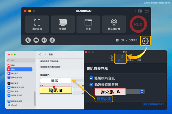 bandicam mac audio settings