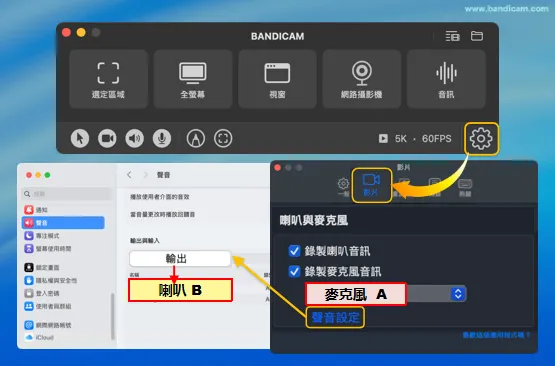 bandicam mac audio settings